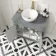 Bermuda Dove Grey Vanity with Round Counter Top Basin 800mm - Brass Knurled Handles