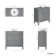 Bermuda Dove Grey Vanity with Round Counter Top Basin 800mm - Brass Knurled Handles