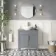 Bermuda Dove Grey Vanity with Oval Counter Top Basin 800mm - Brass Knurled Handles