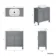 Bermuda Dove Grey Vanity with Curved Counter Top Basin 800mm - Brass Knurled Handles