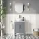 Bermuda Dove Grey Vanity with Marble Top & Oval Counter Top Basin 600mm - Brass Knurled Handles