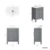 Bermuda Dove Grey Vanity with Marble Top & Oval Counter Top Basin 600mm - Brass Knurled Handles
