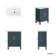 Bermuda Inky Blue Basin Vanity 600mm - Brass Knurled Handles