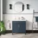 Bermuda Inky Blue Basin Vanity 800mm - Brass Knurled Handles