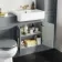 Monaco Dove Grey Basin Vanity 600mm - Brass Knurled Handles