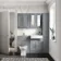 Monaco Dove Grey Basin Vanity and Back To Wall Toilet Unit 1200mm (Excludes Pan & Cistern) - Brass Knurled Handles