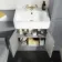 Monaco Dove Grey Basin Vanity and Back To Wall Toilet Unit 1200mm (Excludes Pan & Cistern) - Brass Knurled Handles