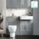 Monaco Dove Grey Combination Vanity Basin and Seattle Toilet 1200mm - Brass Knurled Handles