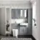 Monaco Dove Grey Combination Vanity Traditional Basin and Boston Toilet 1200mm - Brass Knurled Handles