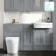 Monaco Dove Grey Combination Vanity Traditional Basin and Boston Toilet 1500mm - Brass Knurled Handles