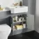 Monaco Dove Grey Combination Vanity Traditional Basin with Marble Top & Atlanta Toilet 1200mm - Brass Knurled Handles