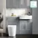 Monaco Dove Grey Combination Vanity Traditional Basin with Marble Top & Boston Toilet 1200mm - Brass Knurled Handles
