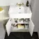 Monaco Chalk White Basin Vanity and Back To Wall Toilet Unit 1200mm (Excludes Pan & Cistern) - Brass Knurled Handles