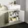 Monaco Chalk White Combination Vanity Basin 1500mm (Excludes Pan & Cistern) - Brass Knurled Handles