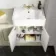 Monaco Chalk White Combination Vanity Basin 1500mm (Excludes Pan & Cistern) - Brass Knurled Handles