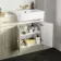 Monaco Chalk White Combination Vanity Basin and Seattle Toilet 1500mm - Brass Knurled Handles