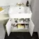 Monaco Chalk White Combination Vanity Basin with Marble Top 1200mm (Excludes Pan & Cistern) - Brass Knurled Handles