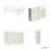 Monaco Chalk White Combination Vanity Basin with Marble Top 1200mm (Excludes Pan & Cistern) - Brass Knurled Handles