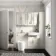 Monaco Chalk White Combination Vanity Basin with Marble Top & Boston Toilet 1200mm - Brass Knurled Handles