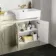 Monaco Chalk White Combination Vanity Basin with Marble Top 1500mm (Excludes Pan & Cistern) - Brass Knurled Handles