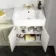 Monaco Chalk White Combination Vanity Basin with Marble Top 1500mm (Excludes Pan & Cistern) - Brass Knurled Handles
