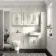 Monaco Chalk White Combination Vanity Basin with Marble Top and Seattle Toilet 1500mm - Brass Knurled Handles