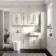 Monaco Chalk White Combination Vanity Basin with Marble Top and Boston Toilet 1500mm - Brass Knurled Handles
