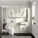Monaco Chalk White Combination Vanity Traditional Basin and Boston Toilet 1500mm - Brass Knurled Handles