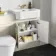 Monaco Chalk White Combination Vanity Traditional Basin with Marble Top & Boston Toilet 1200mm - Brass Knurled Handles