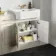 Monaco Chalk White Combination Vanity Traditional Basin with Marble Top and Boston Toilet 1500mm - Brass Knurled Handles