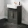 Monaco Graphite Grey Basin Vanity 600mm - Brass Knurled Handles
