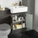 Monaco Graphite Grey Basin Vanity and Back To Wall Unit 1200mm (Excludes Pan & Cistern) - Brass Knurled Handles