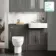 Monaco Graphite Grey Combination Vanity Basin and Seattle Toilet 1200mm - Brass Knurled Handles