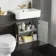 Monaco Graphite Grey Combination Vanity Basin and Seattle Toilet 1200mm - Brass Knurled Handles