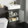 Monaco Graphite Grey Combination Vanity Basin and Boston Toilet 1200mm - Brass Knurled Handles