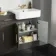 Monaco Graphite Grey Combination Vanity Basin and Boston Toilet 1500mm - Brass Knurled Handles