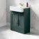 Monaco Midnight Green Basin Vanity 600mm - Brass Knurled Handles