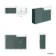 Monaco Midnight Green Basin Vanity and Back To Wall Unit 1200mm (Excludes Pan & Cistern) - Brass Knurled Handles