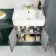 Monaco Midnight Green Basin Vanity and Back To Wall Unit 1500mm (Excludes Pan & Cistern) - Brass Knurled Handles