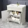 Lucia Chalk White Basin Vanity 830mm - Brass Knurled Handles