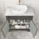 Lucia Graphite Grey Vanity with Marble Top & Curved Counter Top Basin 840mm - Brass Knurled Handles