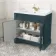 Lucia Inky Blue Basin Vanity 830mm - Brass Knurled Handles