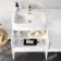 Harper Gloss White Basin Vanity and Back To Wall Toilet Unit 1200mm (Excludes Toilet) - Brushed Brass Accents - Left Handed