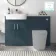 Harper Navy Blue Basin Vanity with Marble Top & Back To Wall Unit 1200mm - Excludes Toilet