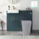 Harper Navy Blue Basin Vanity and Back To Wall Toilet Unit 1000mm (Excludes Toilet) - Brushed Brass Accents