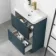 Corsica Inky Blue Slimline Basin Drawer Vanity 600mm