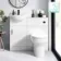 Quartz Gloss White Combination Vanity Basin and Miami Toilet 950mm - Black Accents