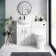 Quartz Gloss White Combination Vanity Basin and Miami Toilet 1050mm - Black Accents