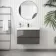 Corsica Tungsten Grey Wall Hung Basin Drawer Vanity 800mm