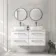Omaha Gloss White Wall Hung Drawer Vanity with Marble Top & Curved Counter Top Basin 1200mm
